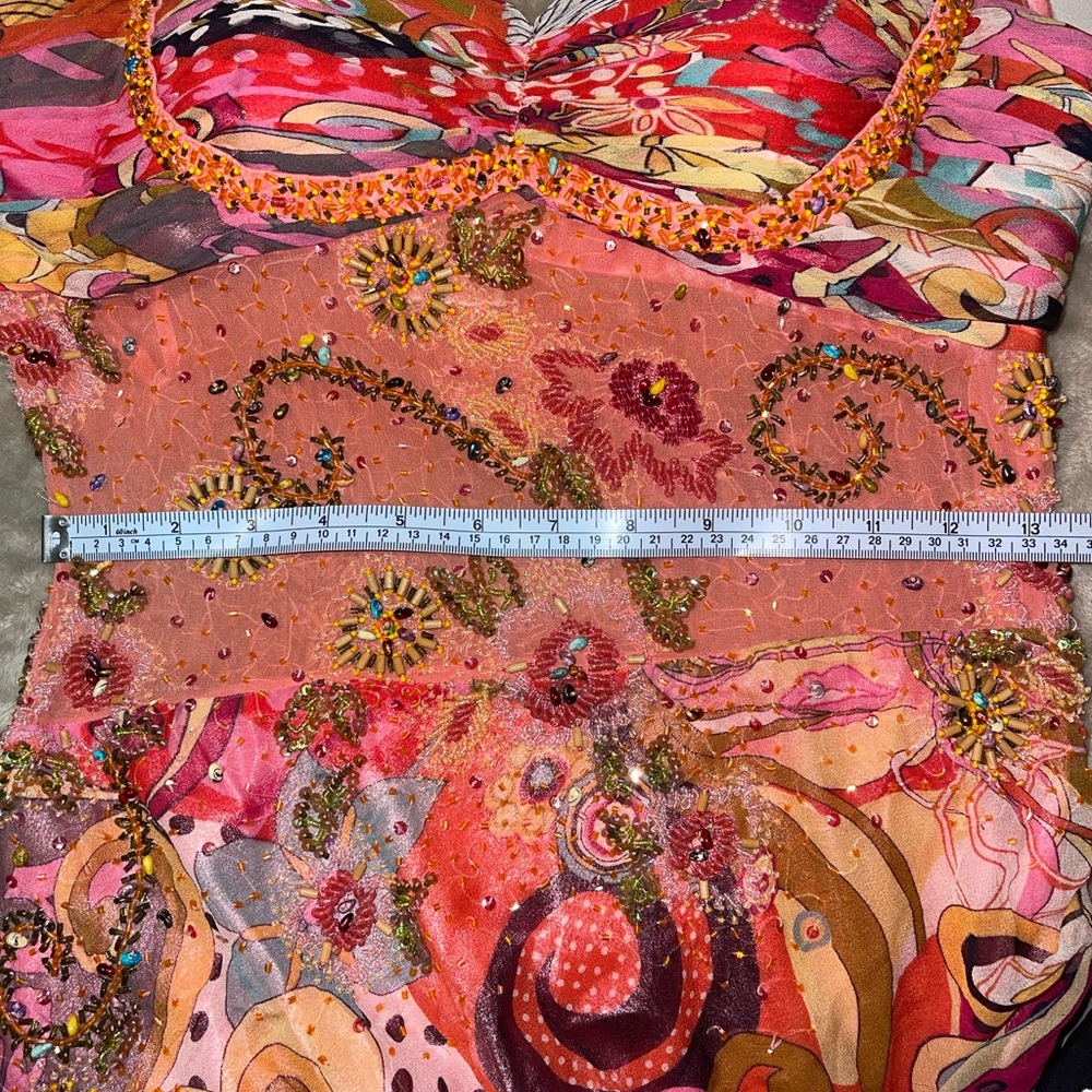 Vintage Colorful Floral Beaded Dress Early 2000’s - Picture 9 of 9